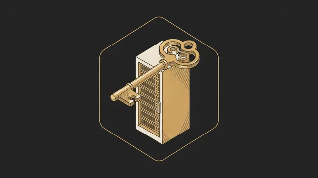 Illustration de la propriété complète de l'application métier : une clé posée sur le serveur hébergé chez le client